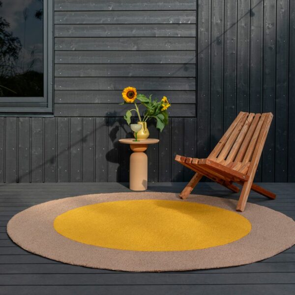 Tapis festival Yellow round