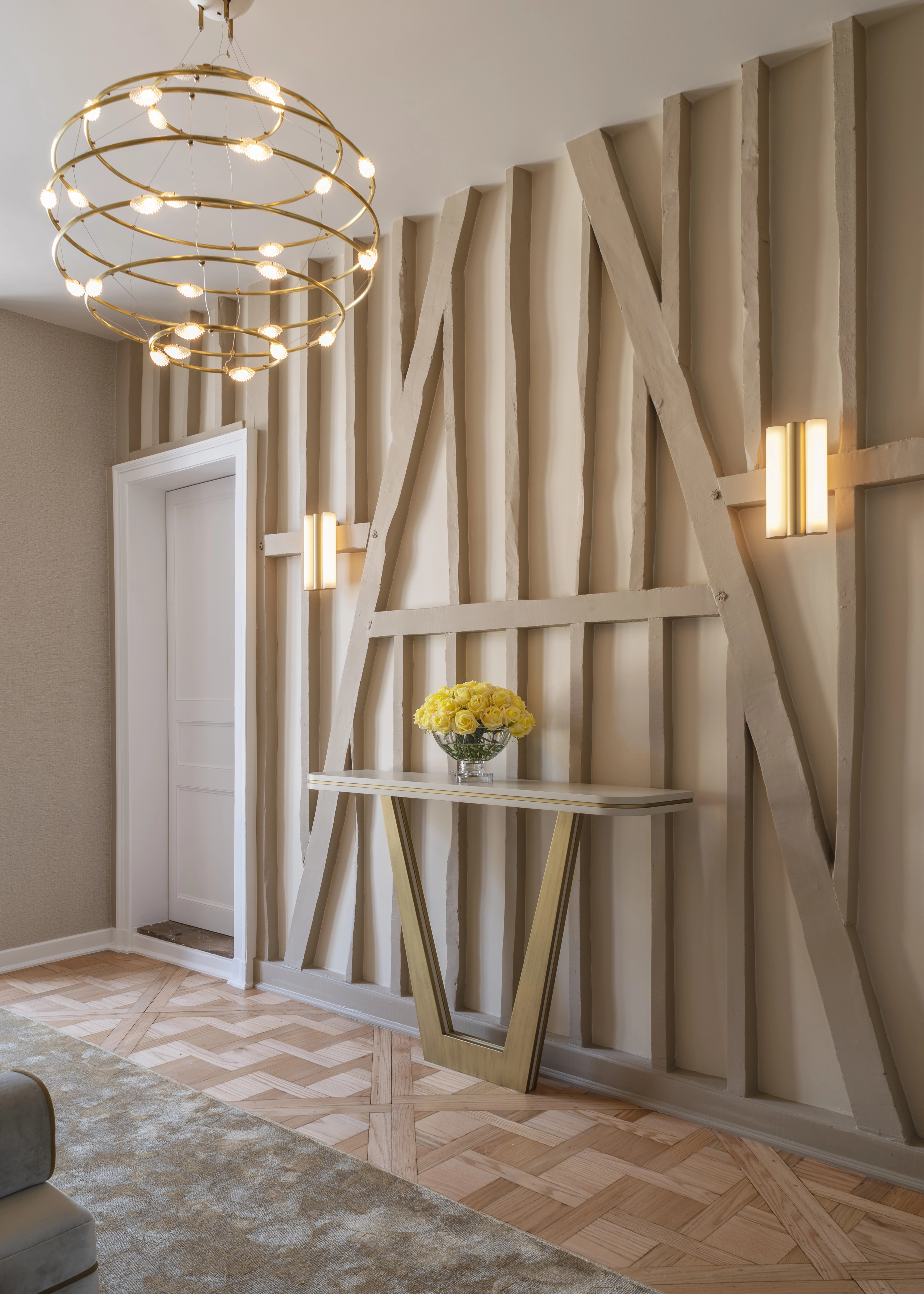 entrée rénové dans un manoir à Rennes par une designer d'espaces